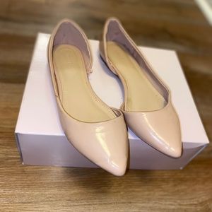 Pink point toe flats